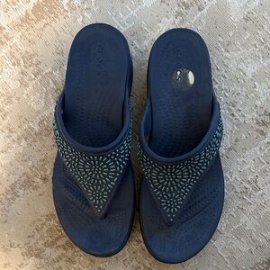 Crocs Women's Navy Flip Flops